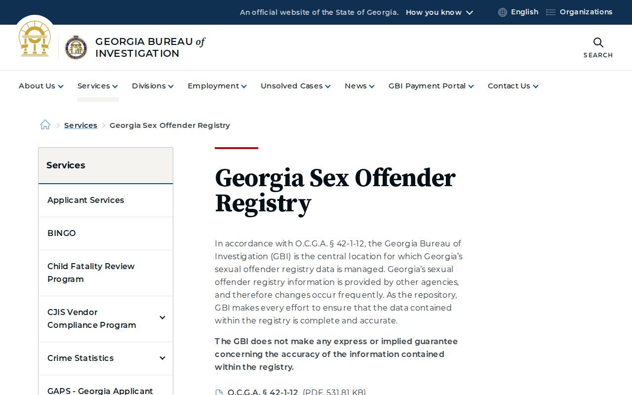 LaGrange people search Georgia public safety registry